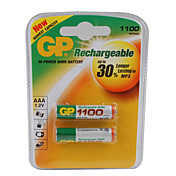 1100mAh 1.2V recargable de alta capacidad de la batería AAA (2-paquete)