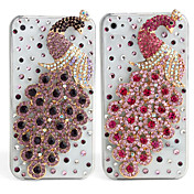 diamante caso alla moda per iphone 4 / 4s (pavone, fatto a mano)