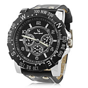 hombres pu analógico de cuarzo reloj de pulsera casual (negro)