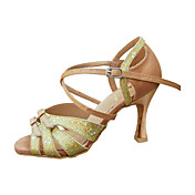 Customize Performance Dance Shoes Satin/ Paillette Upper Latin Shoes for Women