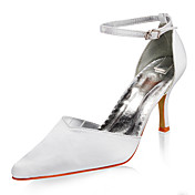 qualidade superior de cetim salto alto superior fechada dos pés com sapatos de casamento nupcial (35a0037)