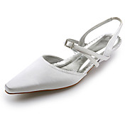 Top Quality Satin UpperLow Heel Closed-toes With Rhinestone Wedding Shoes/ Bridal Shoes .More Colors Available