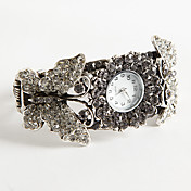 Butterfly Cuff Bracelet Watch With Rhinestones