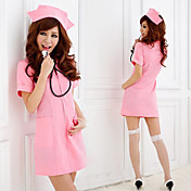 Innocent Girl Pink Polyester Short Nurse Suit (2 Pieces)