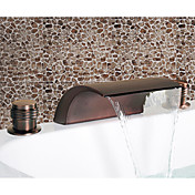 Oil Rubbed Bronze Waterfall Widespread Bathroom Sink Faucet