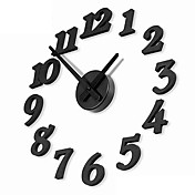 números bricolaje analógico reloj de pared (negro, 1xAA)