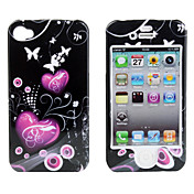 Protective Smooth Polycarbonate Front and Back Case for iPhone 4 and iPhone 4S (Purple Heart)