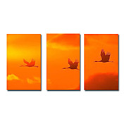 dipinto a mano olio pittura di paesaggio con struttura allungata - set di 3