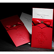 cru rouge invitation de mariage flor de lis avec insert (jeu de 50)