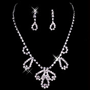 Rhinestone Drop Necklace And Earring Set