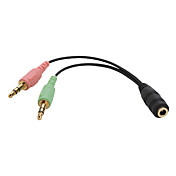 3,5 mm female naar twee mannen audio kabel voor PC