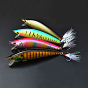 harten Köder Minnow 100mm 12g Angeln locken mit Feder (Farbe sortiert)
