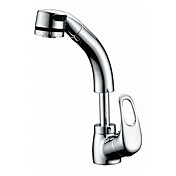 Contemporary Solid Brass Pull Out Kitchen Faucet
