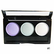 3 farger pulver shimmer øyenskygge