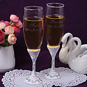 Personalized Flower Design Toasting Flutes