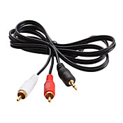 3,5 mm mannelijk naar 2 RCA audio kabel