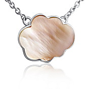 nube de lujo de diseño concha de perla collar de plata