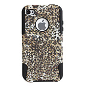 silicone in stile Leopard in ritardo custodia rigida protettiva per iPhone 4 e 4s (marrone)