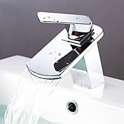 contemporaine cascade en laiton lavabo robinet - fini chrome