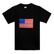 Sound und Musik aktiviert USA-Flaggen-Muster führte T-Shirt (3 x AAA Batterien)
