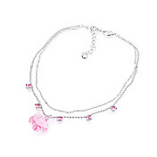 Alloy Pink Flower Ladies' Bracelet