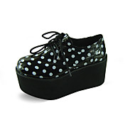 håndlavede sort PU læder 8cm platform punk Lolita sko