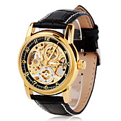 Elegante orologio analogico, da uomo, cinturino in pelle PU - Nero