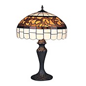 Tiffany Table Lights with 2 Lights with Glass  LampShade - Electroplate Finish