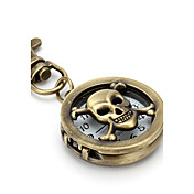 unisex holle schedel hoofden legering analoge quartz horloge sleutelhanger (brons)