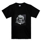 Sound und Musik aktiviert Totenkopf-Muster führte T-Shirt (3 x AAA Batterien)