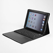 Wireless Bluetooth Keyboard with Protective PU Leather Case Holder for the New iPad (Black)