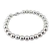 Bracciale in titanio degli uomini in acciaio (lunghezza: 10 cm, diametro della sfera: 8mm)