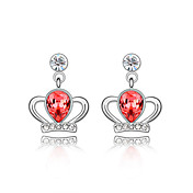 Queen Crown Austrian Crystal In Real Platinum Plated Ladies' Earrings (More Colors)