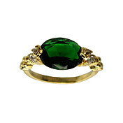 Cubic Zirconia Platinum Plated Oval Shape Fashion Ring
