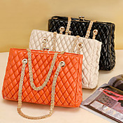 Retro Ladies' Rhombic Check PU Clutch