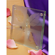"Verliefd" frosted blad ontwerp glas onderzetters (set van 2)