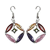 Fabulous Multicolor Platinum Plated With  Irregular Shape Cubic Zirconia Earrings