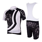 Kooplus - Quick Dry Mens BIB Short Cycling(Black Leopard)
