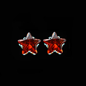 10mm vakre cubic zirkonia ørepynt i stjerne form med solskinn farge (flere farger)
