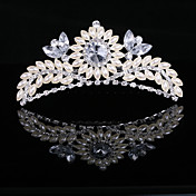 perle d'imitation magnifique et zircone cubique en alliage tiare