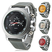Men's Steel Plate Silicone Band Analog Quartz Wrist Watch (Assorted Colors)