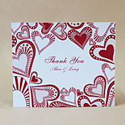 Thank You Card - Red Hearts - Set Of 50