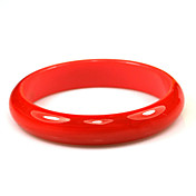 Ladies' Resin Round Bangles Classic Thin Bracelet In Red