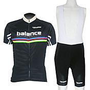 Kooplus-Men's BIB Short Sleeve Cycling Suits (Rainbow and Black)