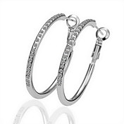 Gorgeous Rhinestone Alloy Hoop Earrings