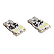 T10 4*5050 SMD CANBUS White LED Car Signal Lights (2-Pack, DC 12V)