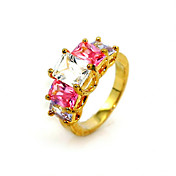 18k forgyldt & aaa niveau cubic zirconia mode ring