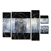dipinto a mano olio su tela astratta con telaio allungato - Set di 5