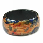 Ladies' Resin Round Bangles Classic Bracelet In Orange Gold Sand Color