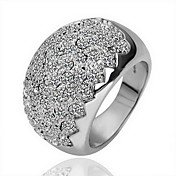 superbe zircone cubique en or 18 carats plaque anneau de mode